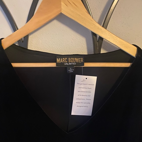 Marc Bouwer Unlimited Black Velvet Dress- Large - Picture 2 of 3